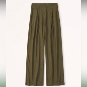 NWT Abercrombie linen-blend ultra wide leg pant